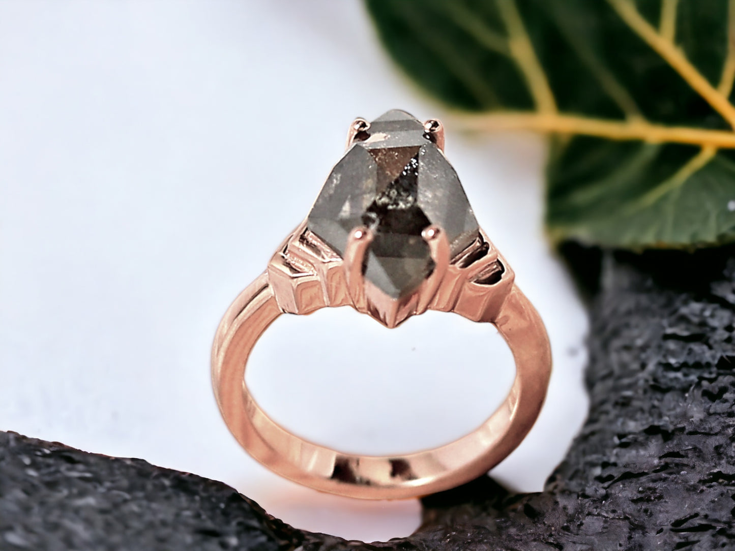 Kite Cut Diamond Ring in Solid Gold for Modern Engagements