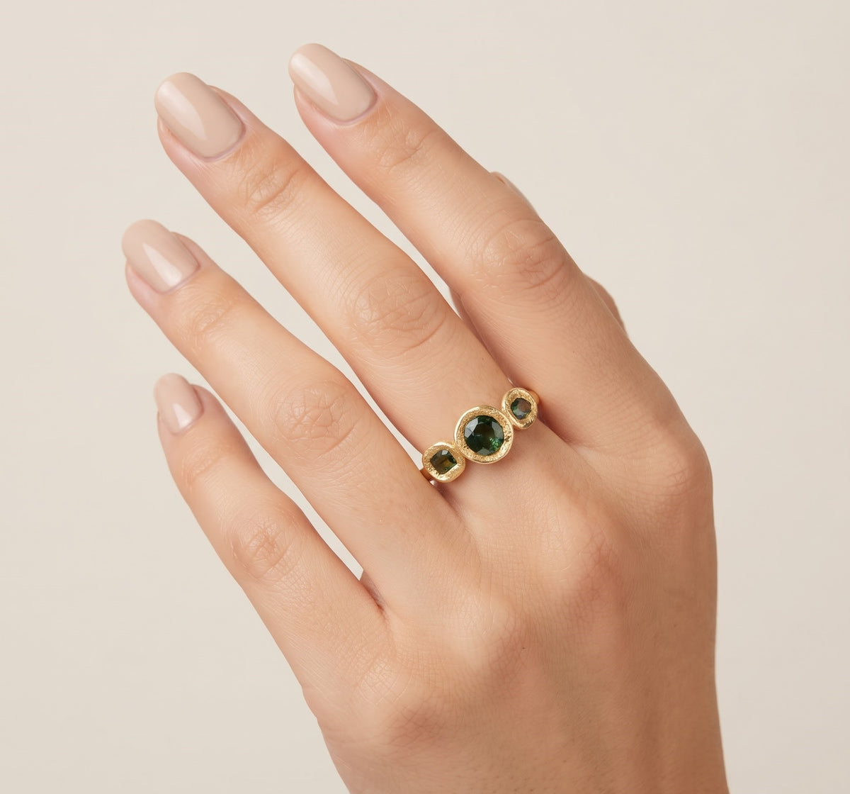 Green Sapphire Gemstone Ring