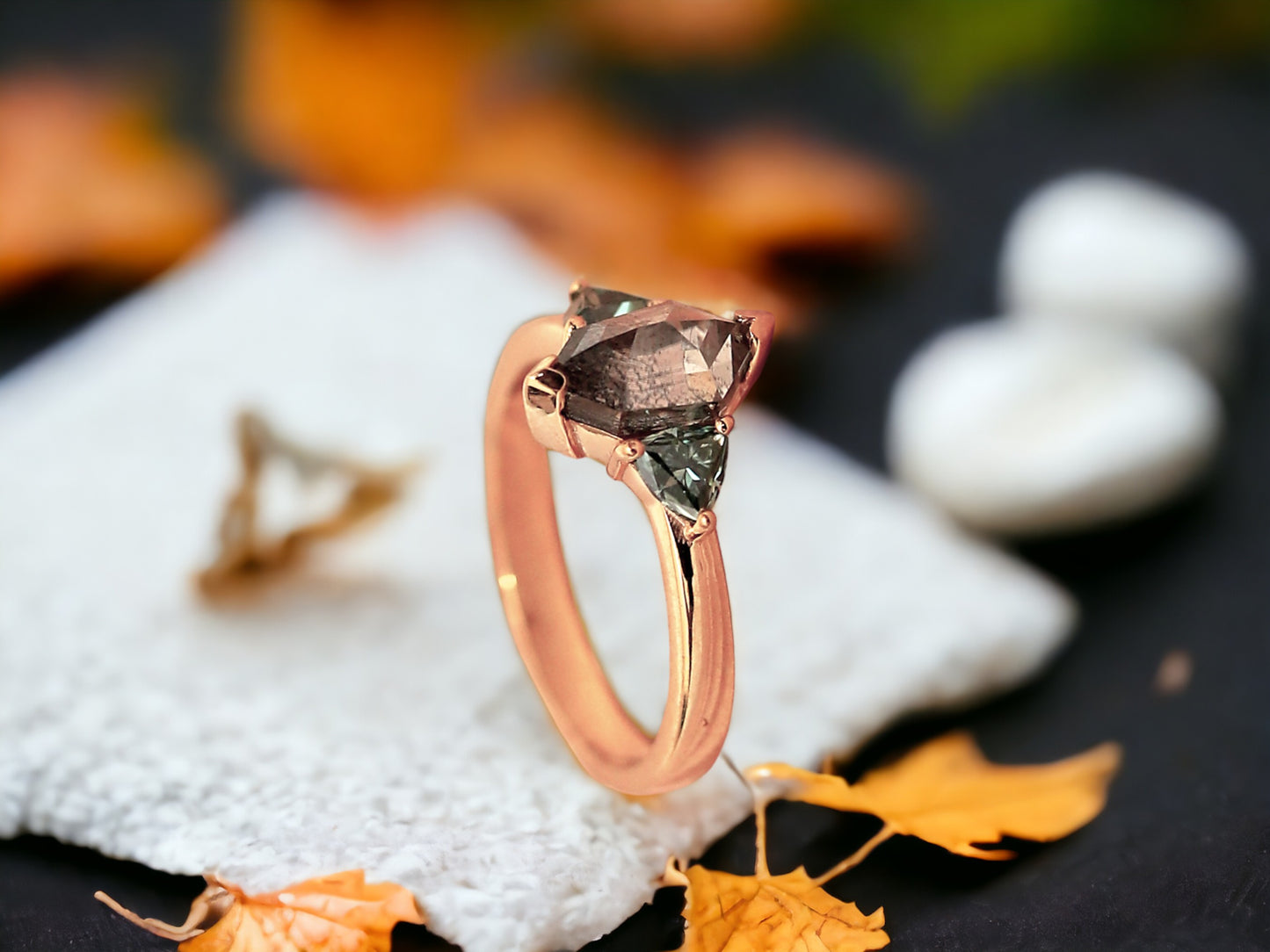 Hexagon Diamond Ring, Unique Shape Engagement Ring, Handmade Fine Jewellery