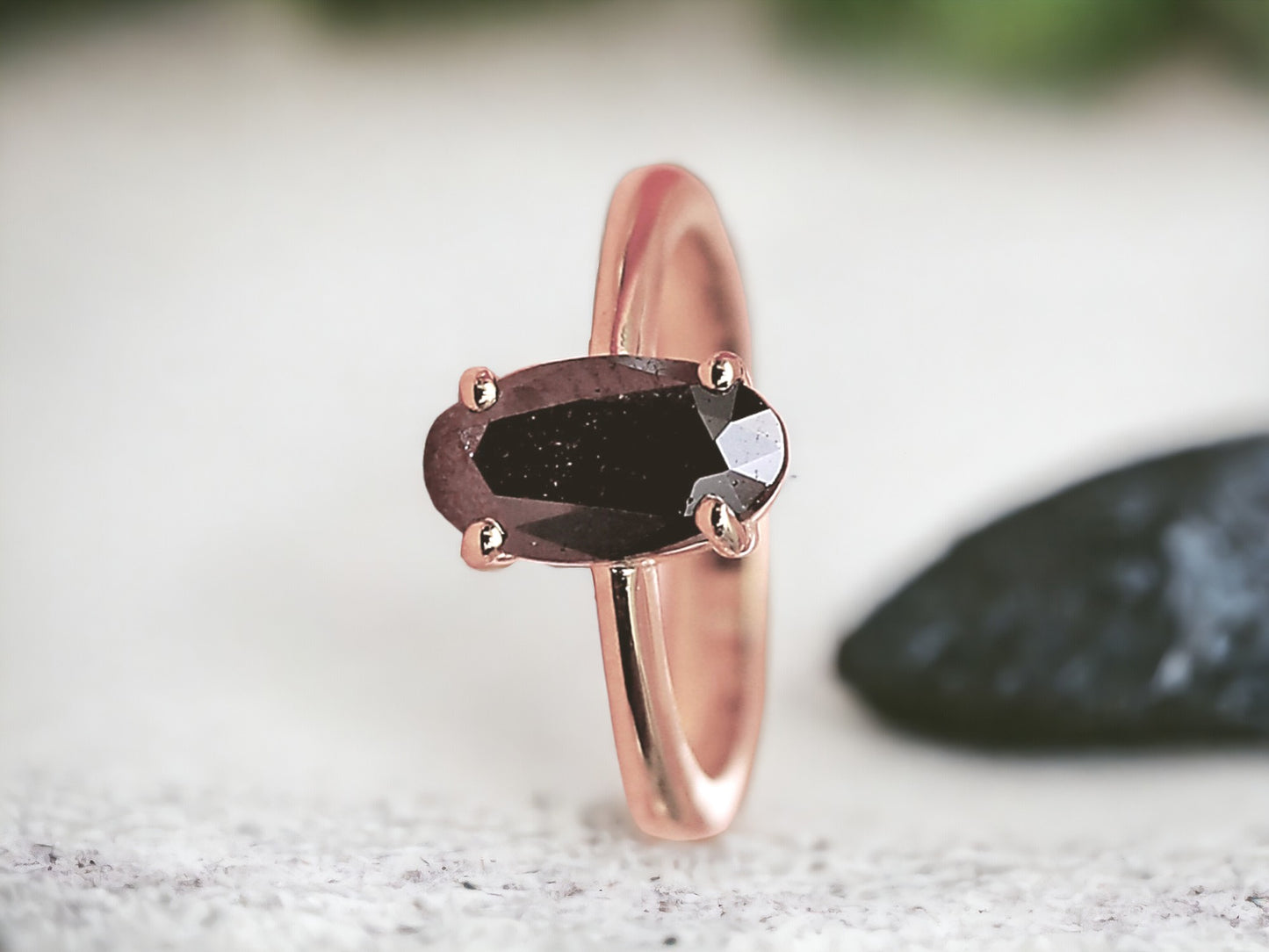 Oval Diamond Engagement Ring – Elegant Solid Gold Promise Ring