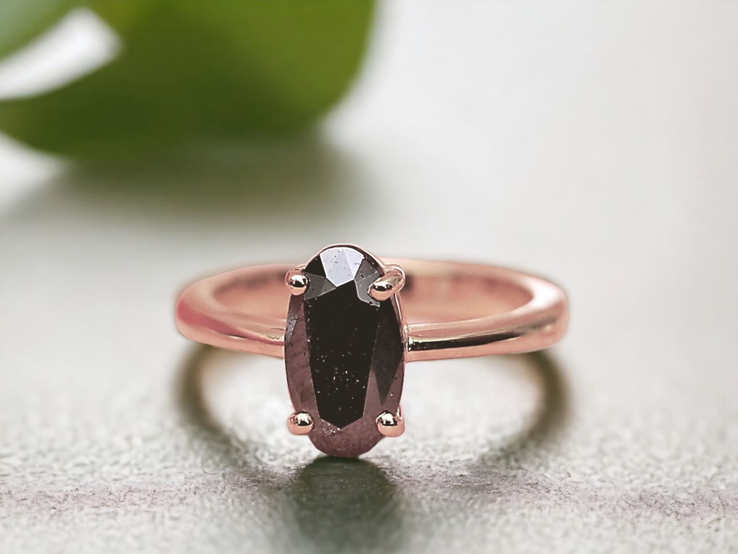 Oval Diamond Engagement Ring – Elegant Solid Gold Promise Ring