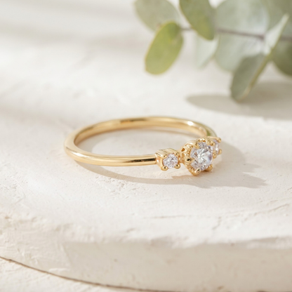 Elegant Three Stone Lab Grown Diamond Ring