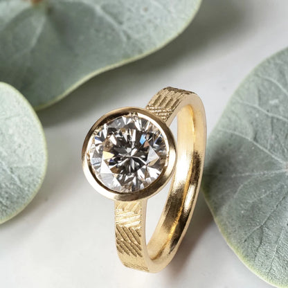 Brown Round Diamond Ring 2.05CT Solitaire Engagement Ring