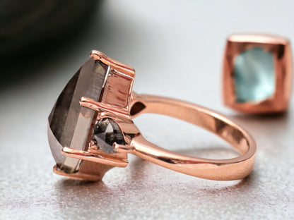 Kite Shape Diamond Ring with Natural Salt and Pepper Diamond