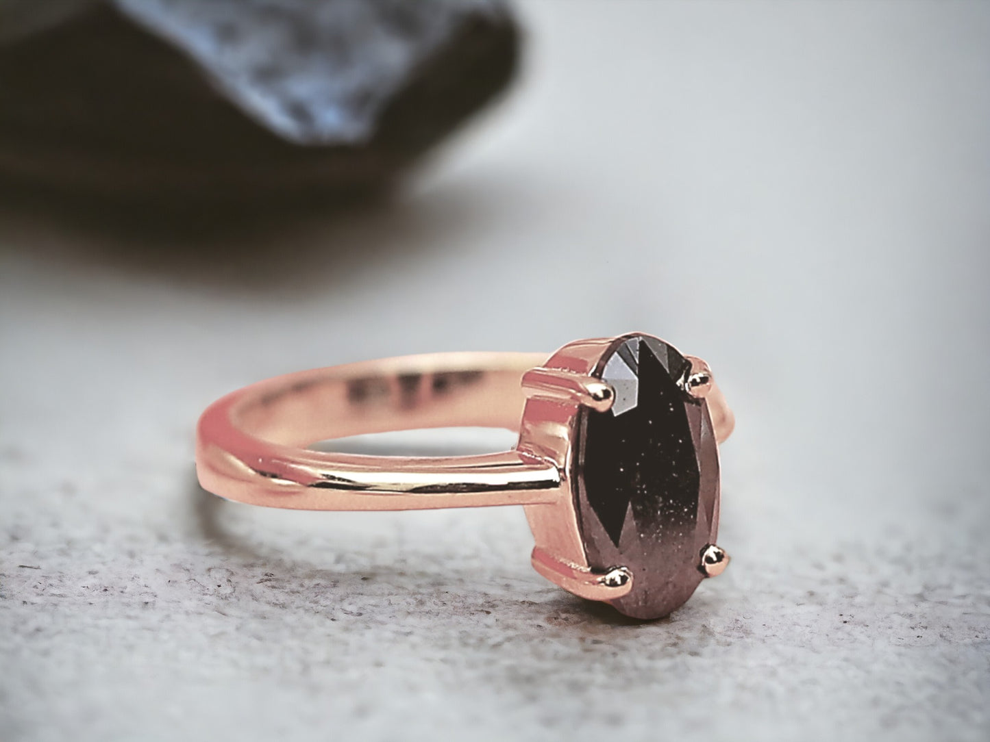 Oval Diamond Engagement Ring – Elegant Solid Gold Promise Ring