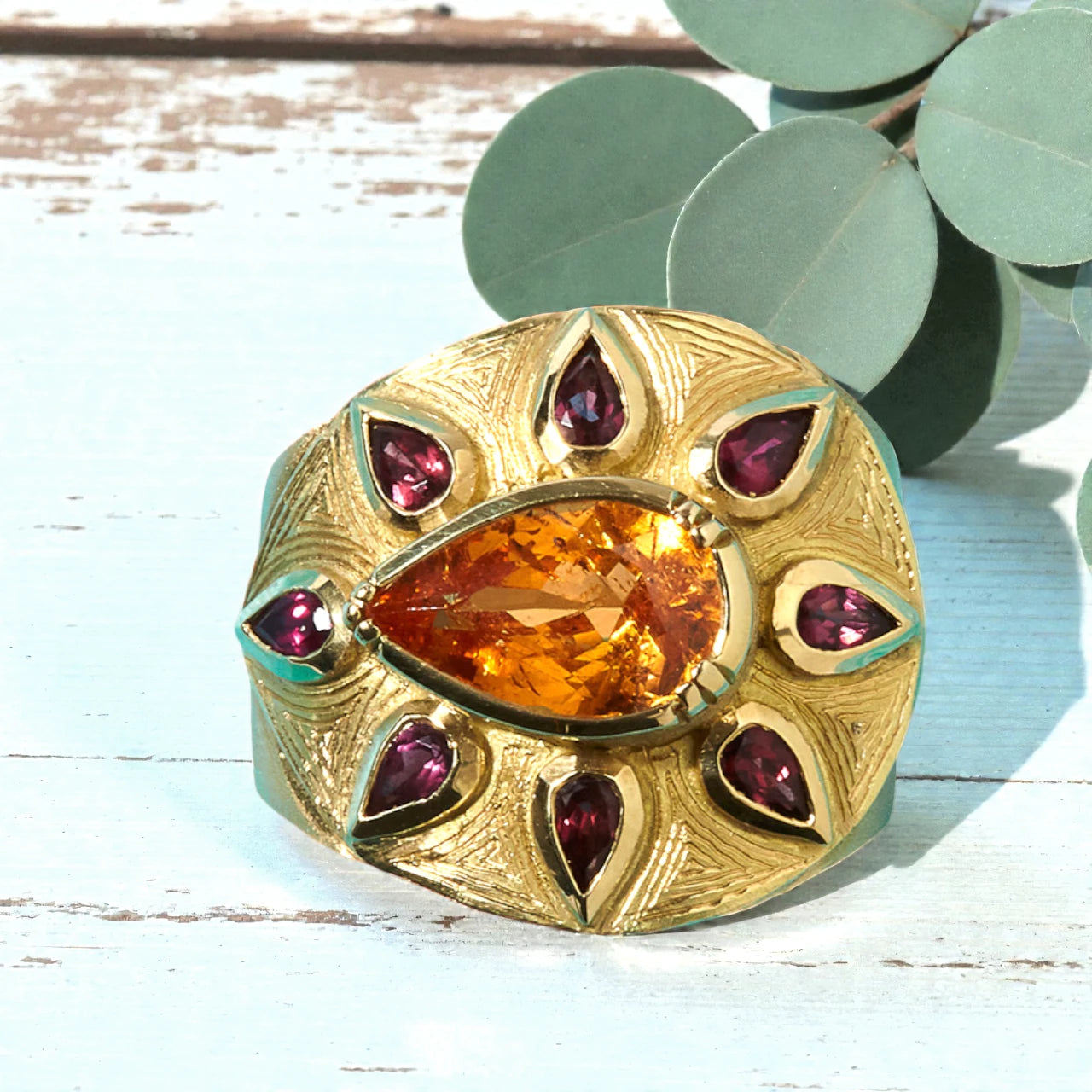 Old World Inspired Sapphire Engagement Ring in Solid Gold