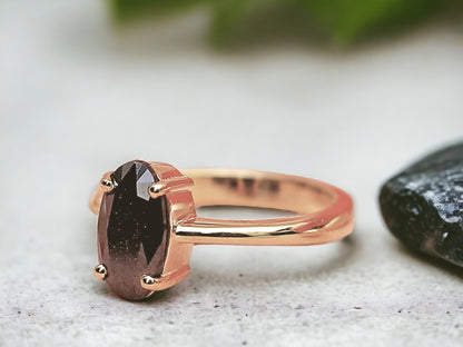 Oval Diamond Engagement Ring – Elegant Solid Gold Promise Ring