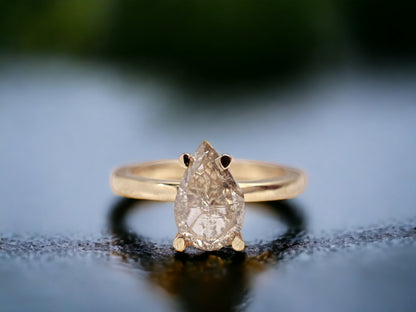 Pear Cut Diamond Ring – Elegant Promise Ring – Handmade Fine Jewellery Gift
