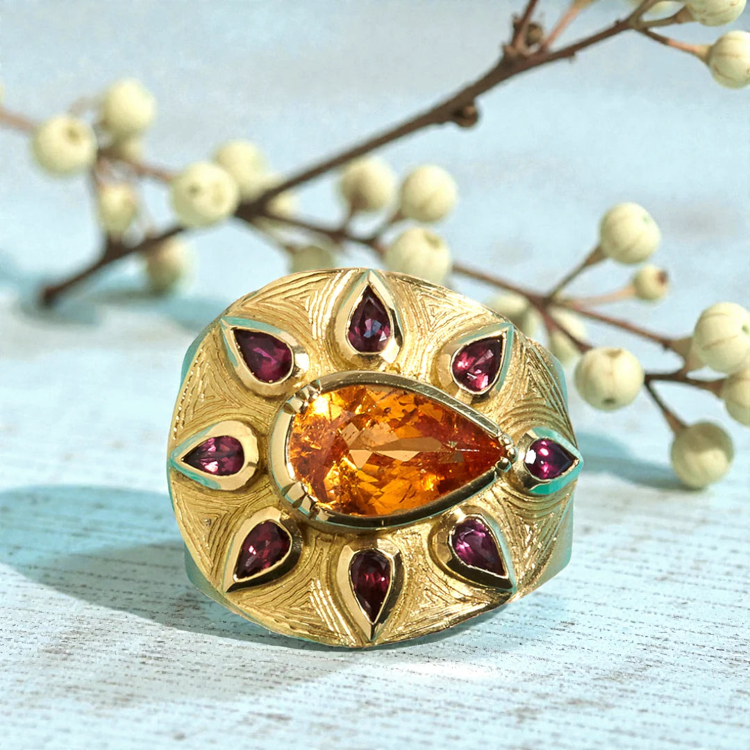 Old World Inspired Sapphire Engagement Ring in Solid Gold