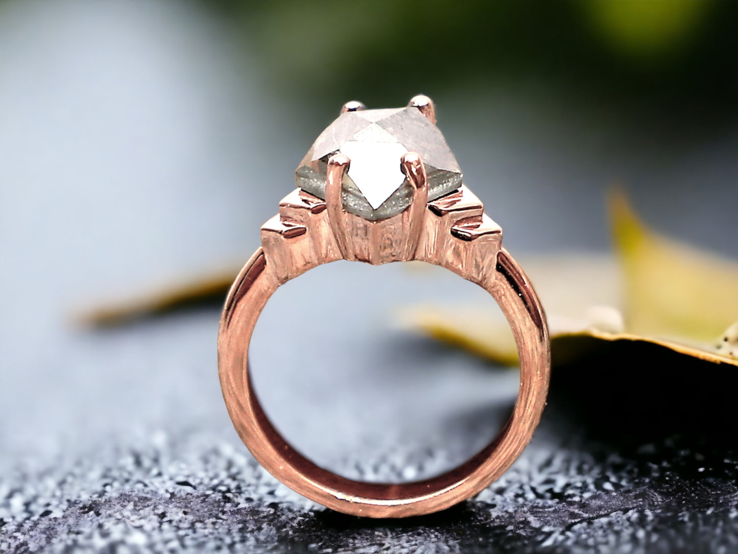 Kite Cut Diamond Ring in Solid Gold for Modern Engagements