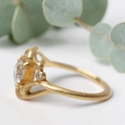 Salt and Pepper Diamond Ring with a Brilliant Cut Design