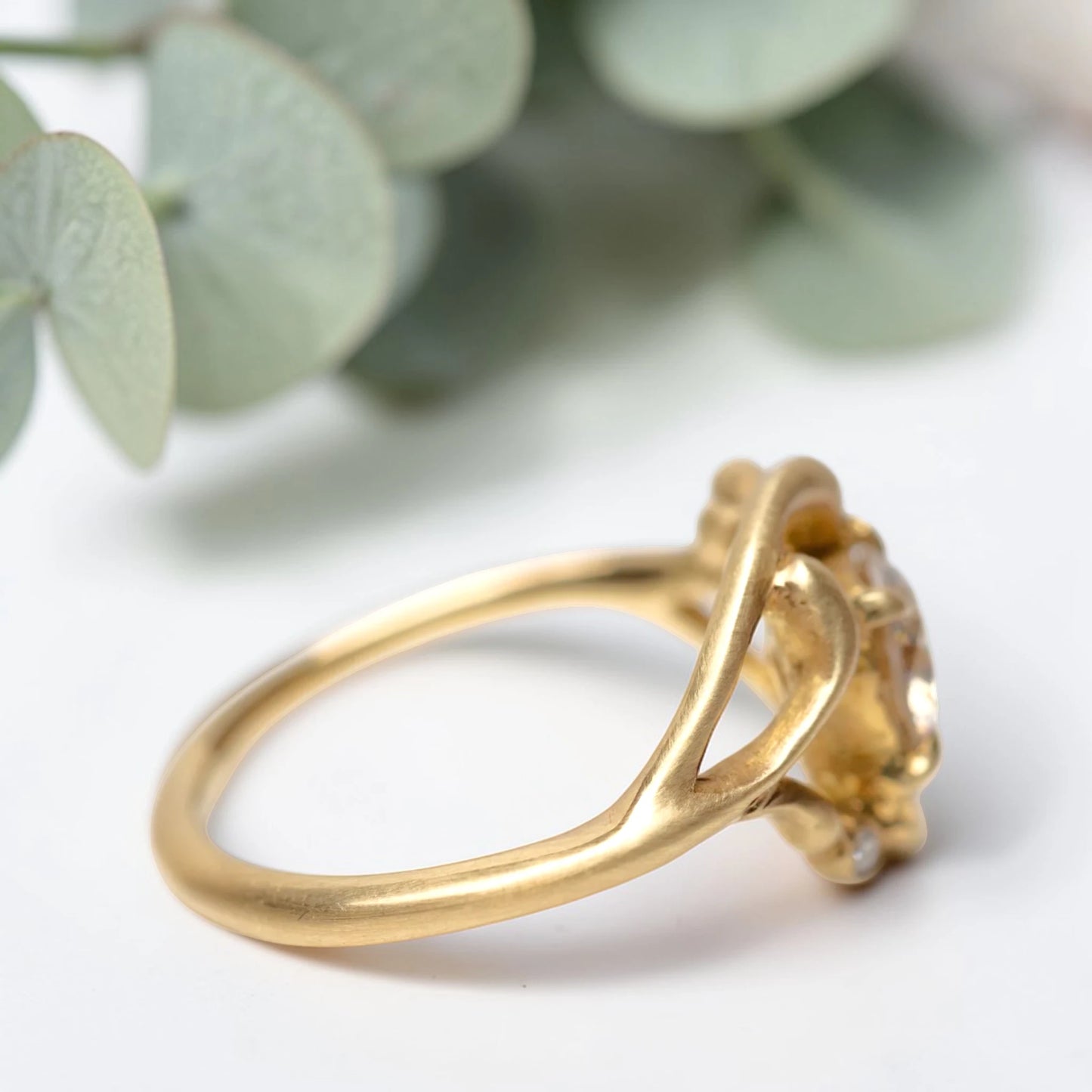 Salt and Pepper Diamond Ring with a Brilliant Cut Design