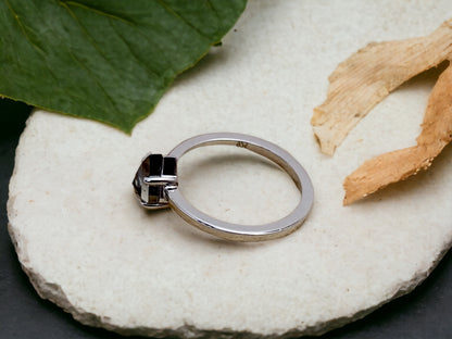 Kite Shape Diamond Ring, Alternative Engagement Ring, Salt and Pepper Diamond, Handmade Fine Jewellery