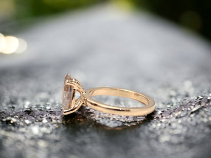 Pear Cut Diamond Ring – Elegant Promise Ring – Handmade Fine Jewellery Gift