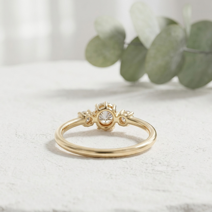 Elegant Three Stone Lab Grown Diamond Ring