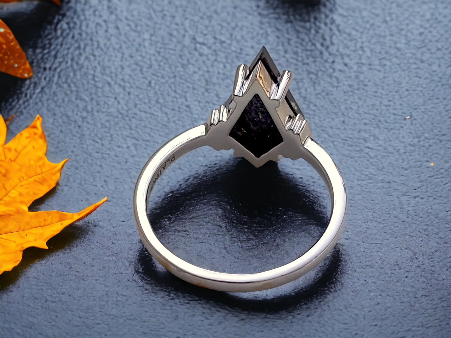 Kite Diamond Engagement Ring, Modern Minimal Gold Ring, Handmade Promise Ring