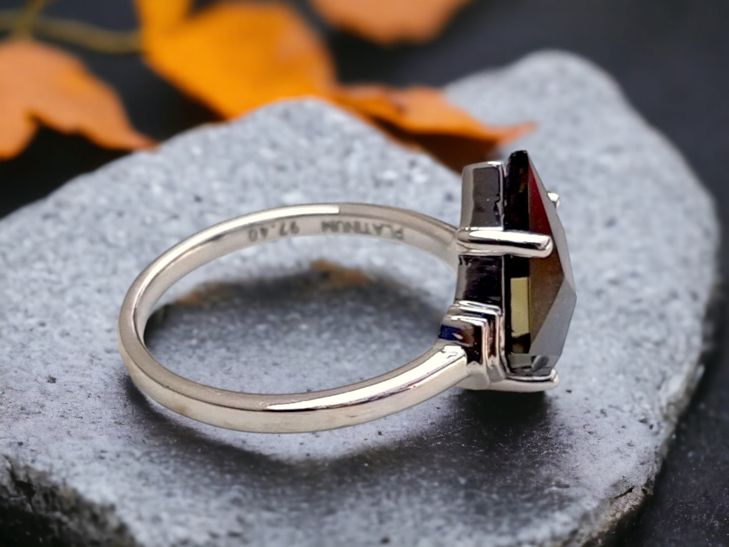 Kite Diamond Engagement Ring, Modern Minimal Gold Ring, Handmade Promise Ring
