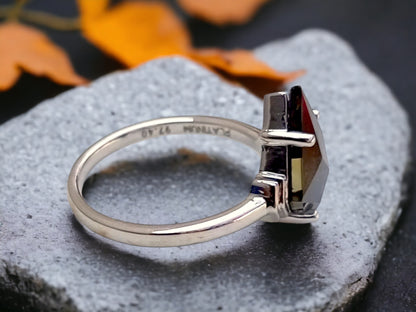 Kite Diamond Engagement Ring, Modern Minimal Gold Ring, Handmade Promise Ring