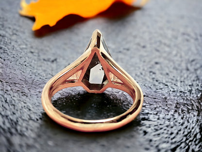 Kite Cut Diamond Ring Unique Engagement Ring in Gold