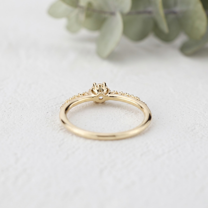 Round Lab Grown Diamond Minimalist Solitaire Ring