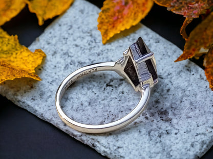 Kite Diamond Engagement Ring, Modern Minimal Gold Ring, Handmade Promise Ring