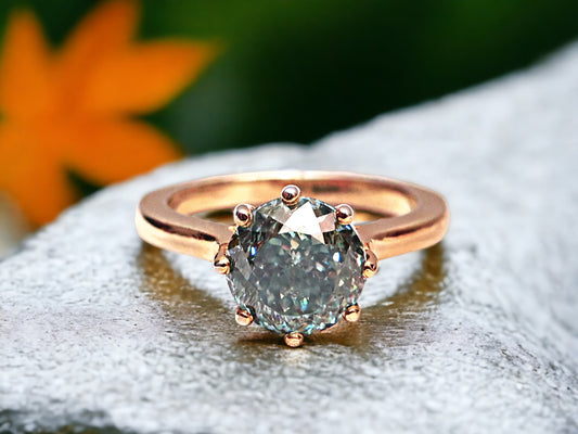 Artisan Portuguese Diamond Ring, Intricate Gold Filigree Engagement Ring