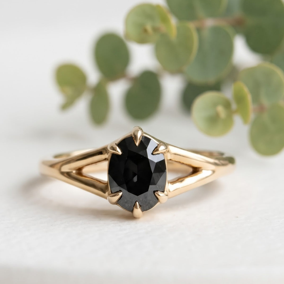 Dark Green Sapphire Ring Oval Cut Handmade