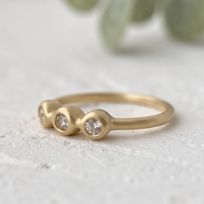 Three Stone Champagne Diamond Ring