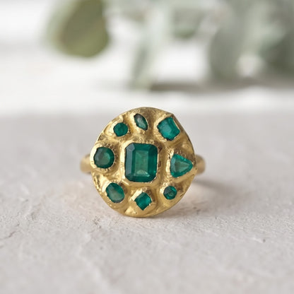 Rustic Handmade Emerald Ring
