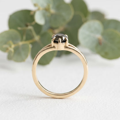 Dark Green Sapphire Ring Oval Cut Handmade