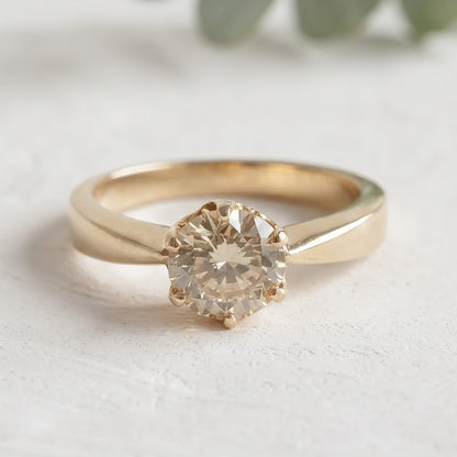 Round Lab Grown Diamond Ring 2.05 Ct Statement Jewelry