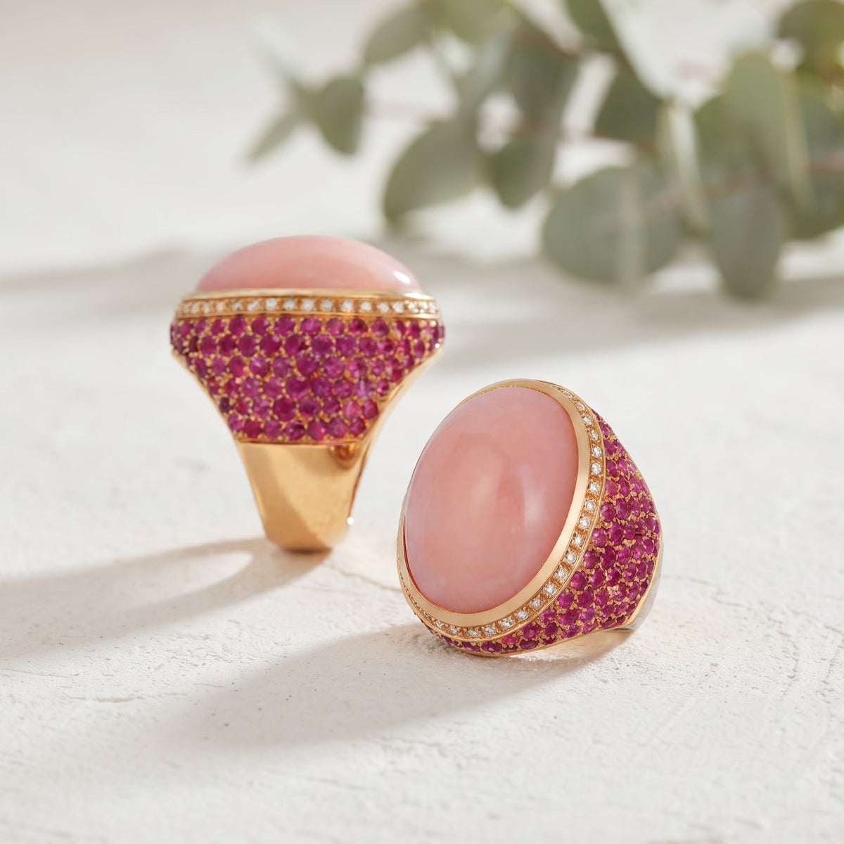 Handmade Opal Art Deco Gemstone Ring