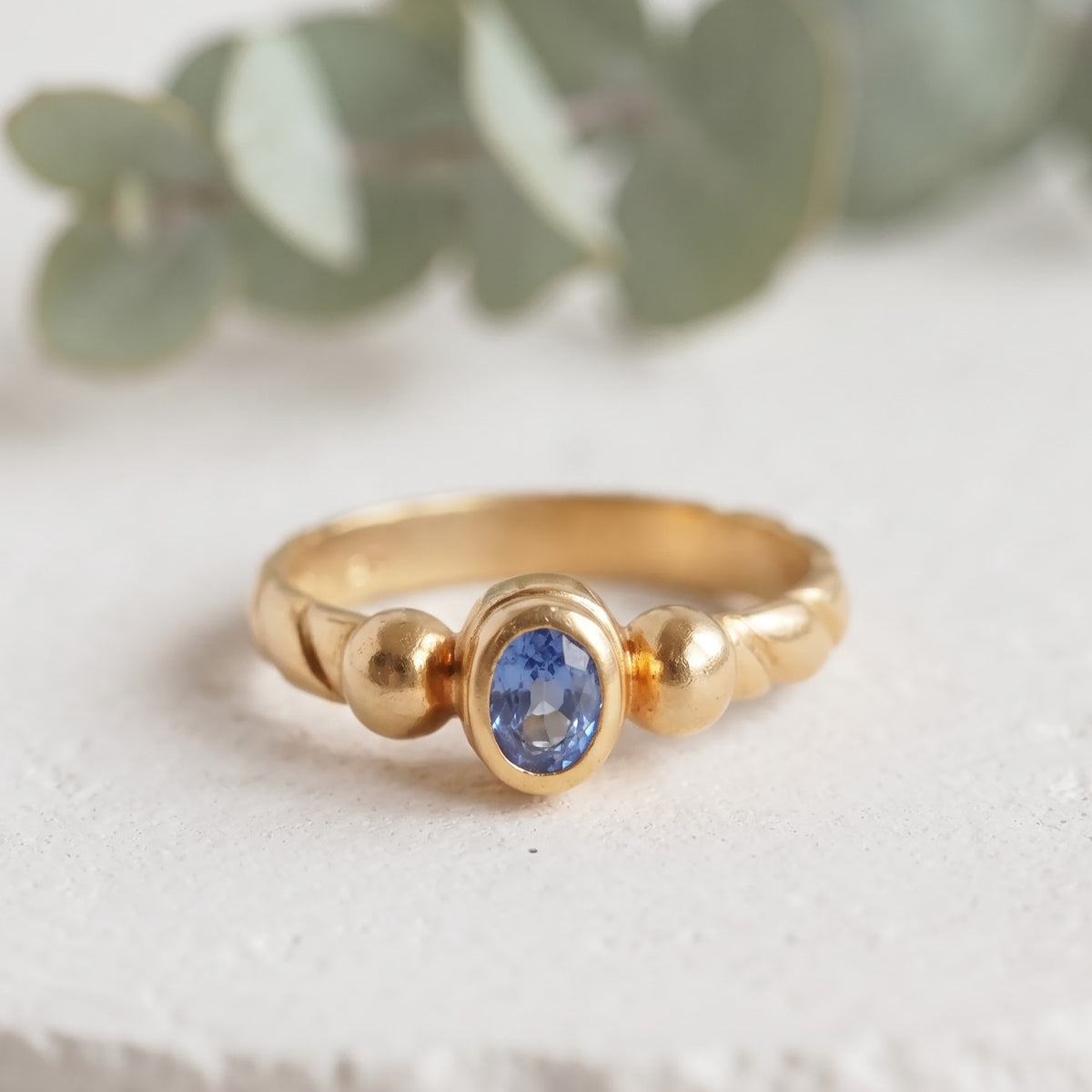 Oval Sapphire Ring 6 × 4.5 mm Handmade Jewelry