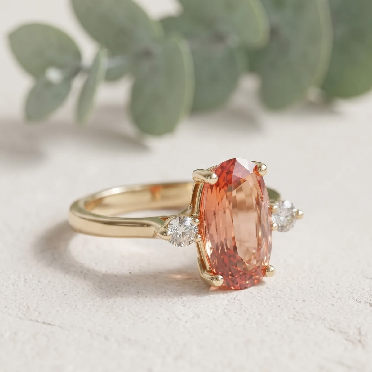 Vintage Modified Long Cushion Topaz Ring