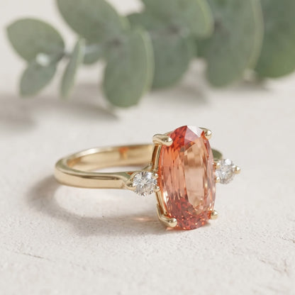 Vintage Modified Long Cushion Topaz Ring