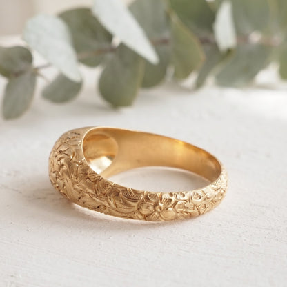 Round European Cut Nature Inspired Lab Grown Diamond Ring