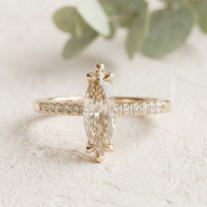 Unique Cut Champagne Marquise Diamond Ring