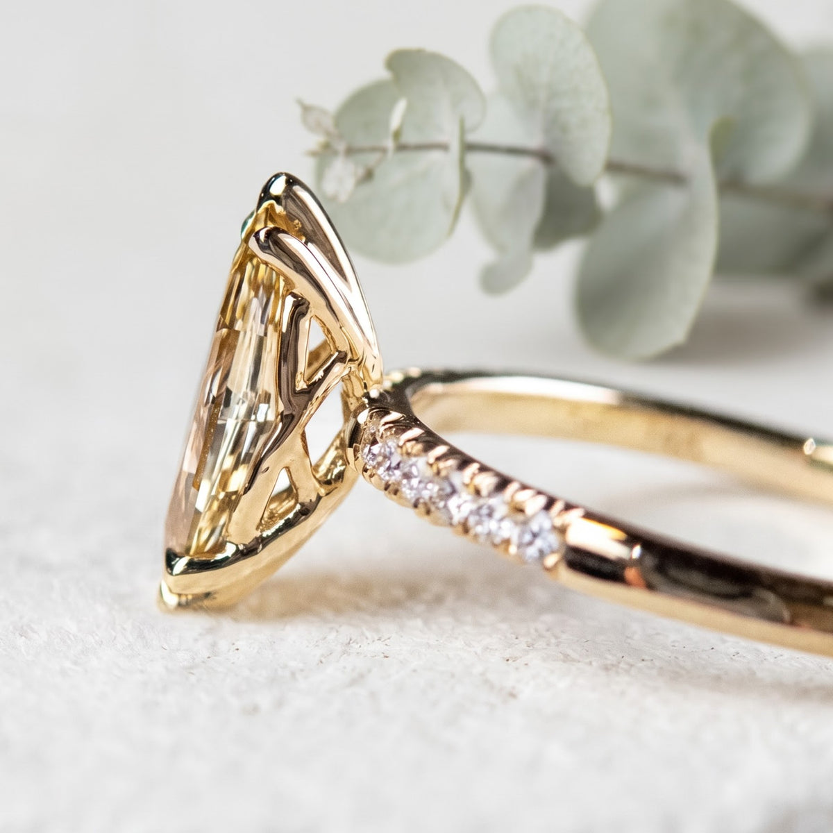 Unique Cut Champagne Marquise Diamond Ring