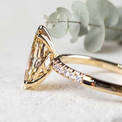 Unique Cut Champagne Marquise Diamond Ring