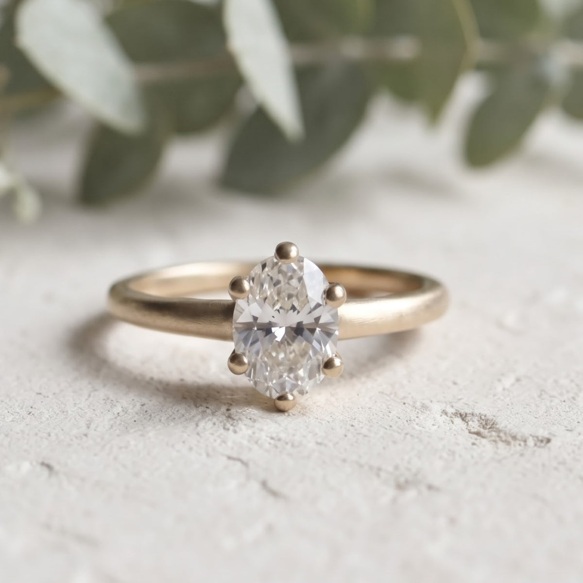 Oval Lab Grown Diamond Solitaire Ring