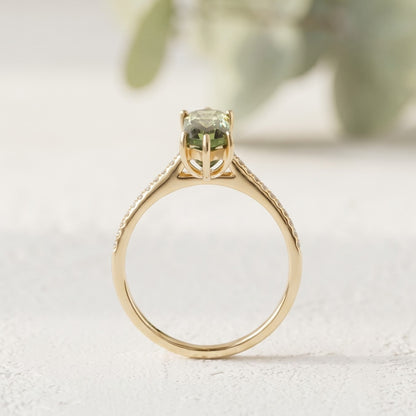 Elongated Hexagon Tourmaline Ring