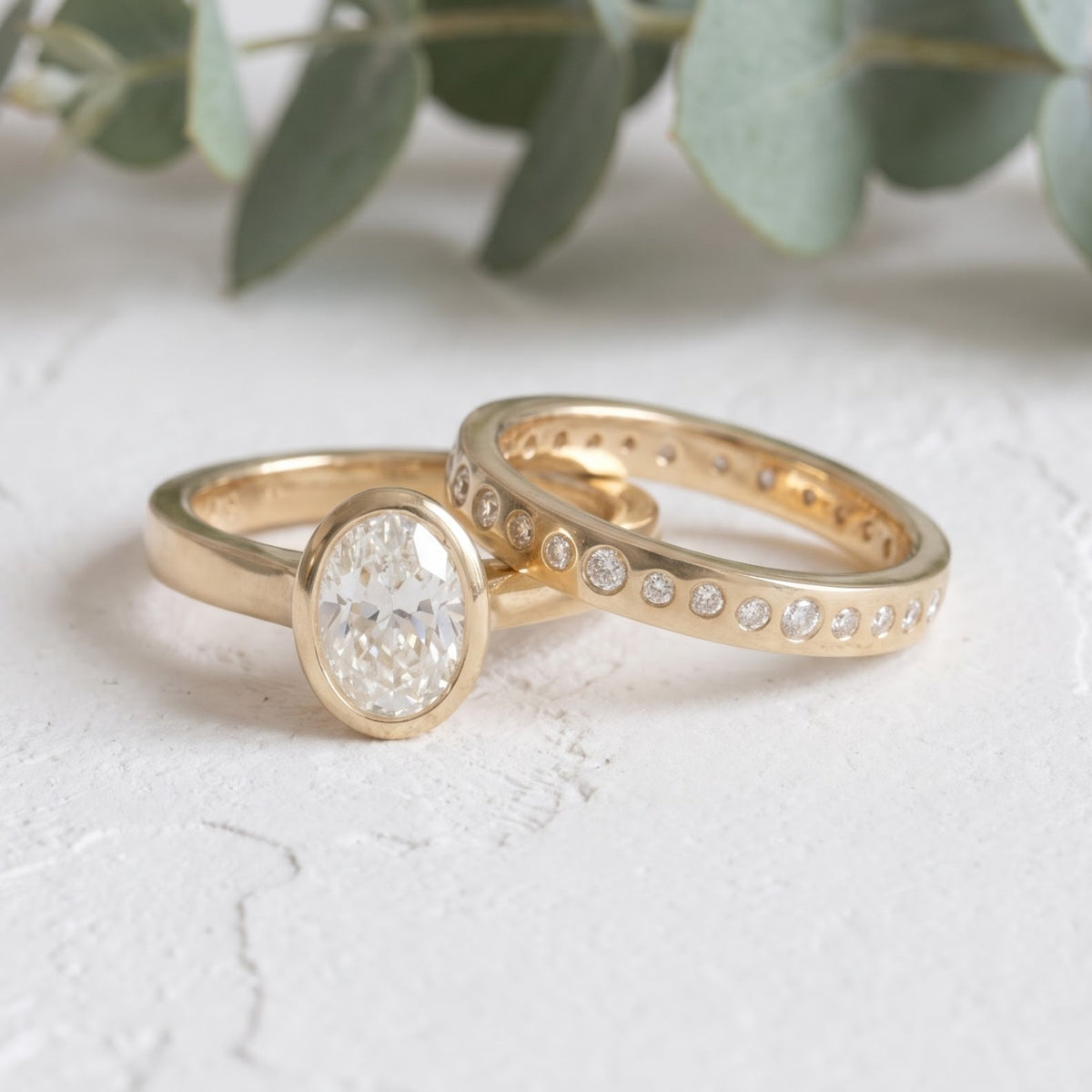 Diamond Wedding Band Ring Handmade Gold Bridal Band