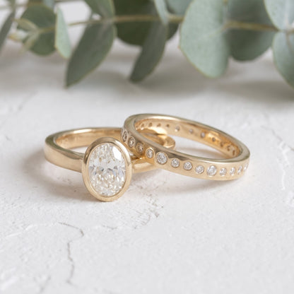 Diamond Wedding Band Ring Handmade Gold Bridal Band