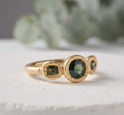 Green Sapphire Gemstone Ring