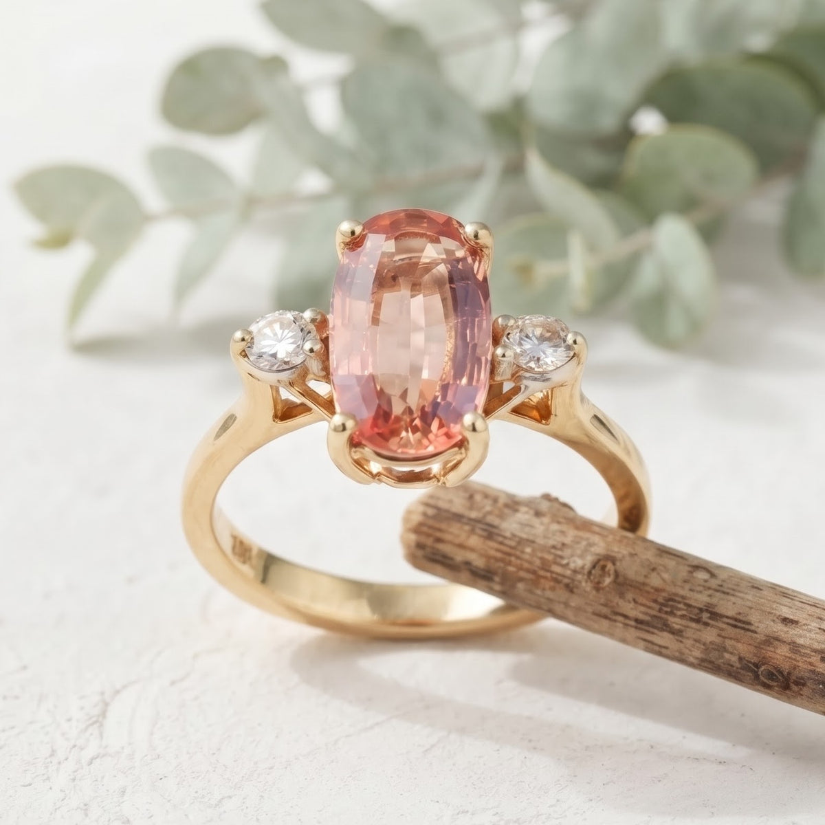 Vintage Modified Long Cushion Topaz Ring
