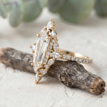 Diamond Halo Engagement Ring with Lab Grown Diamond Accents
