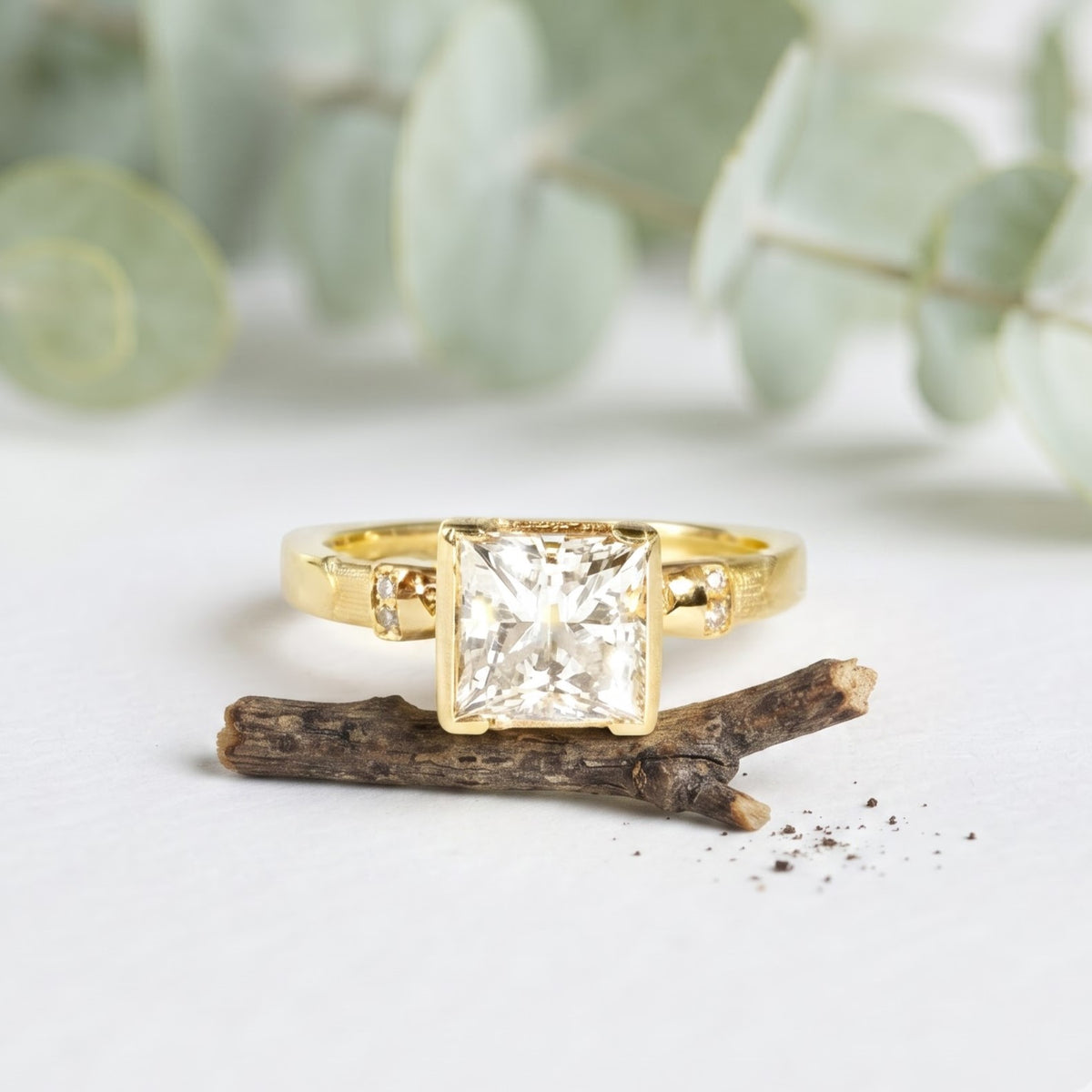 Princess Cut Lab Grown Diamond Ring 2.10 CT