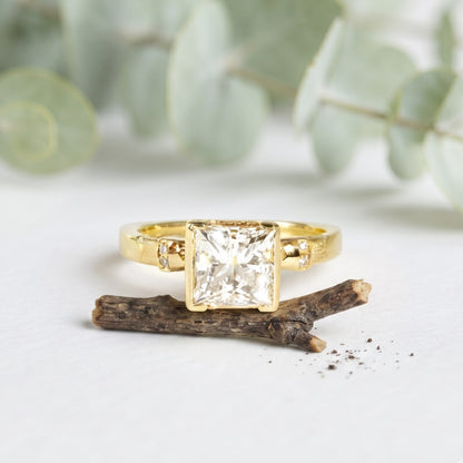 Princess Cut Lab Grown Diamond Ring 2.10 CT
