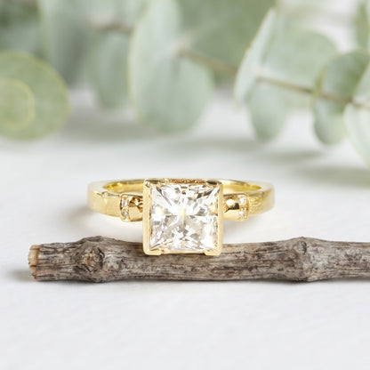 Princess Cut Lab Grown Diamond Ring 2.10 CT