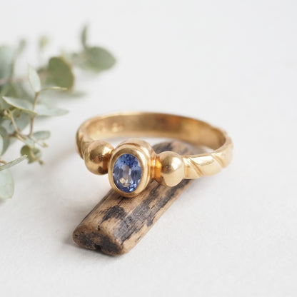 Oval Sapphire Ring 6 × 4.5 mm Handmade Jewelry